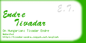 endre tivadar business card